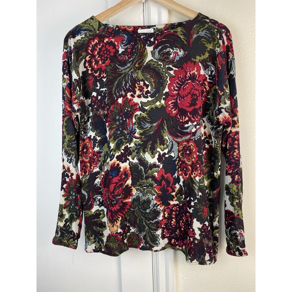 NWOT J. Jill Women's XS Long Sleeve Rayon Boat Neck Blouse